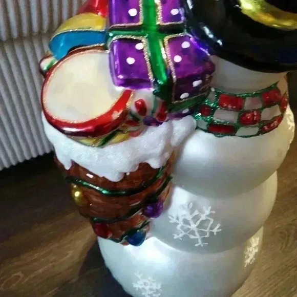 Thomas Pacconi Classics Blown Glass Collectible Snowman Statue 14” - Picture 12 of 16